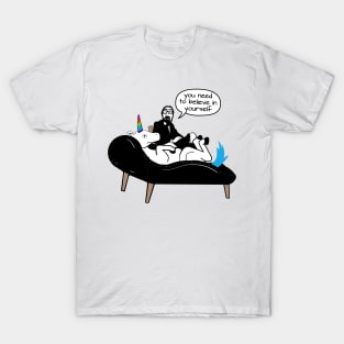 Therapist - Unicorn does not believe in itself. T-Shirt